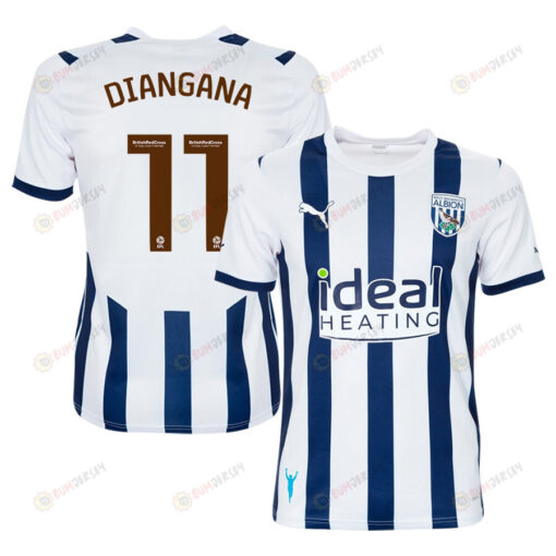 Grady Diangana 11 West Bromwich Albion FC 2023/24 Home Men Jersey - White