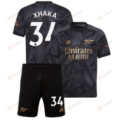 Granit Xhaka 34 Arsenal Away Kit 2022 - 2023 Youth Jersey - Black