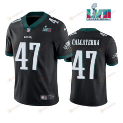 Grant Calcaterra 47 Philadelphia Eagles Super Bowl LVII Game Player Men Jersey - White