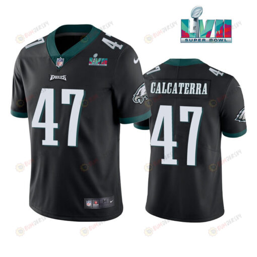 Grant Calcaterra 47 Philadelphia Eagles Super Bowl LVII Vapor Limited Men Jersey - Black