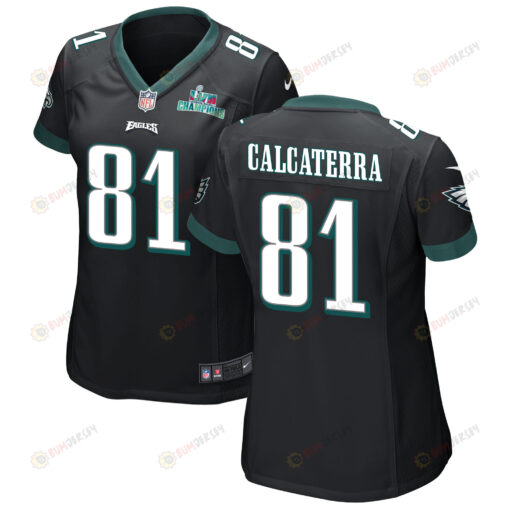 Grant Calcaterra 81 Philadelphia Eagles Super Bowl LVII Champions WoMen's Jersey - Black