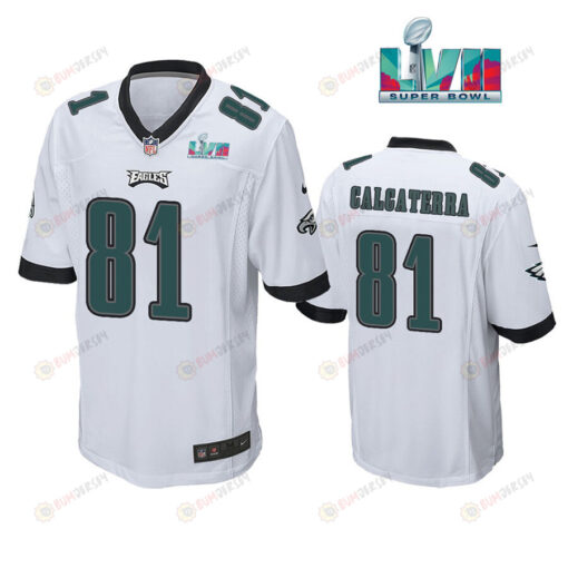 Grant Calcaterra 81 Philadelphia Eagles Super Bowl LVII Game Player Men Jersey - White