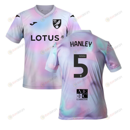 Grant Hanley 5 Norwich City 2022-23 Third Jersey - Tie-dye