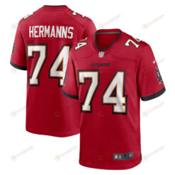 Grant Hermanns 74 Tampa Bay Buccaneers Home Game Player Jersey - Red