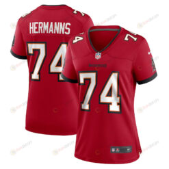 Grant Hermanns 74 Tampa Bay Buccaneers Women's Home Game Player Jersey - Red
