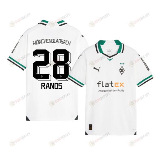 Grant-Leon Ranos 28 Borussia M?nchengladbach 2023-24 Home YOUTH Jersey - White