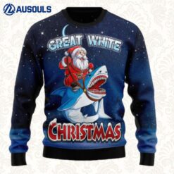 Great White Christmas Shark Ugly Sweaters For Men Women Unisex