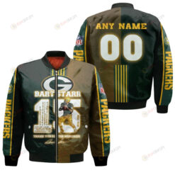Green Bay Packers Bart Starr With Custom Name Number Bomber Jacket