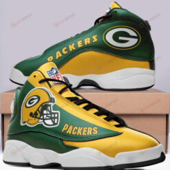 Green Bay Packers Baseball Helmet Pattern Air Jordan 13 Shoes Sneakers