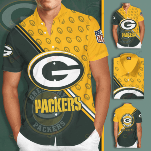 Green Bay Packers Big Logo Curved Hawaiian Shirt