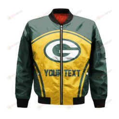 Green Bay Packers Bomber Jacket 3D Printed Custom Text And Number Curve Style Sport