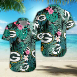 Green Bay Packers Curved Hawaiian Shirt Beach Short Sleeve In Green