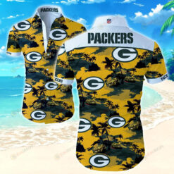 Green Bay Packers Curved Hawaiian Shirt Short Sleeve