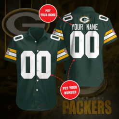 Green Bay Packers Custom Name And Number Curved Hawaiian Shirt