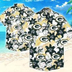 Green Bay Packers Floral Hawaiian Shirt In Yellow Green Cool