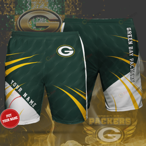 Green Bay Packers Football Team Custom Name Hawaiian Shorts Summer Shorts Men Shorts - Print Shorts