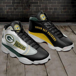 Green Bay Packers In Black And White Air Jordan 13 Shoes Sneakers