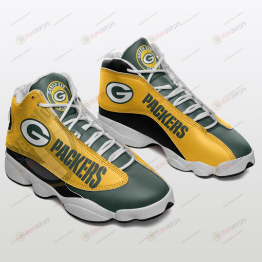 Green Bay Packers In Green And Yellow Air Jordan 13 Shoes Sneakers