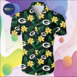 Green Bay Packers In Green Pattern Curved Hawaiian Shirt