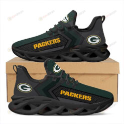 Green Bay Packers Logo 3D Max Soul Sneaker Shoes In Black Green