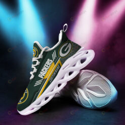 Green Bay Packers Logo Beehive Pattern Custom Name 3D Max Soul Sneaker Shoes