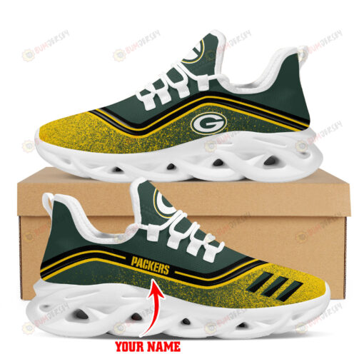 Green Bay Packers Logo Border Pattern Custom Name 3D Max Soul Sneaker Shoes