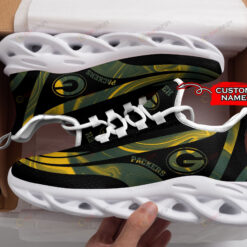 Green Bay Packers Logo Color Stripe Pattern Custom Name 3D Max Soul Sneaker Shoes