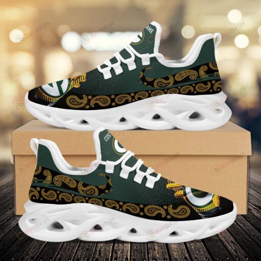 Green Bay Packers Logo Custom Name Pattern 3D Max Soul Sneaker Shoes