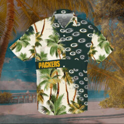 Green Bay Packers Logo Hawaiian Shirt With Coconut Tree Pattern