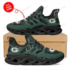 Green Bay Packers Logo Hole Pattern Custom Name 3D Max Soul Sneaker Shoes