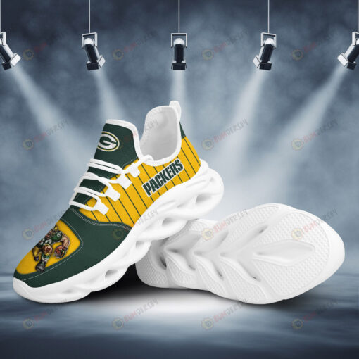 Green Bay Packers Logo Illustration Image Pattern Custom Name 3D Max Soul Sneaker Shoes