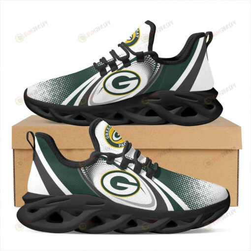 Green Bay Packers Logo Oval Pattern 3D Max Soul Sneaker Shoes