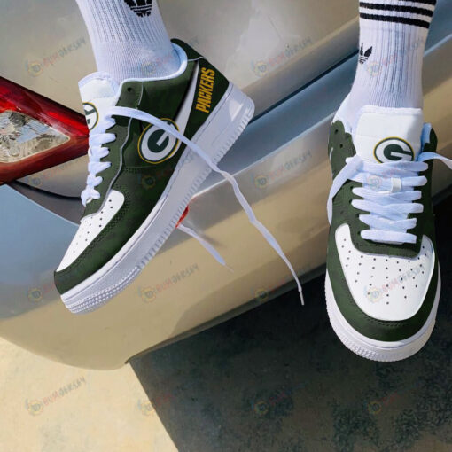 Green Bay Packers Logo Pattern Air Force 1 Printed In Dark Green