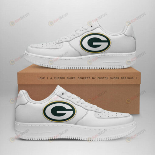 Green Bay Packers Logo Pattern Air Force 1 Printed In White