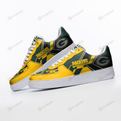 Green Bay Packers Logo Pattern Air Force 1 Printed In Yellow Green
