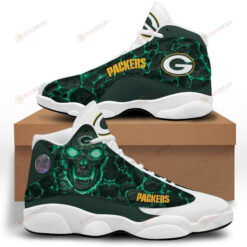 Green Bay Packers Logo Pattern Air Jordan 13 Shoes Sneakers In Green