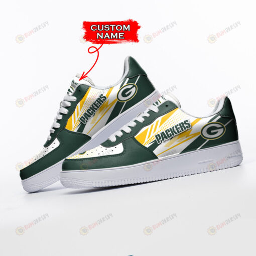 Green Bay Packers Logo Pattern Custom Name Air Force 1 Printed In Green