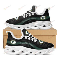 Green Bay Packers Logo Pattern Custom Name In Black 3D Max Soul Sneaker Shoes