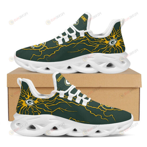 Green Bay Packers Logo Root Pattern 3D Max Soul Sneaker Shoes