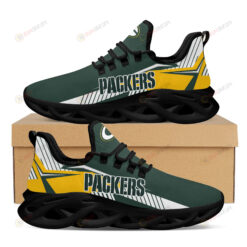 Green Bay Packers Logo Stripe Pattern 3D Max Soul Sneaker Shoes