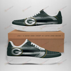 Green Bay Packers Logo Stripe Pattern Air Force 1 Printed In Dark Green