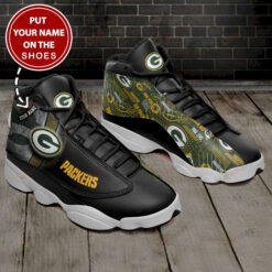 Green Bay Packers Logo Texture Pattern Custom Name Air Jordan 13 Shoes Sneakers