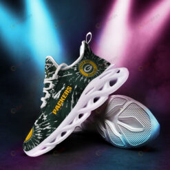 Green Bay Packers Logo Tie Dye Pattern Custom Name 3D Max Soul Sneaker Shoes