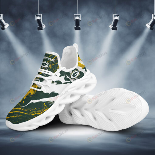 Green Bay Packers Logo Unique Pattern Custom Name 3D Max Soul Sneaker Shoes