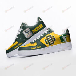 Green Bay Packers Mascot Logo Pattern Custom Name Air Force 1 Printed