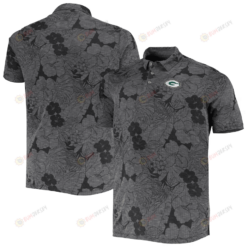 Green Bay Packers Men Polo Shirt Floral Flowers Pattern Printed - Black