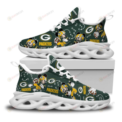 Green Bay Packers Mickey Custom Name 3D Max Soul Sneaker Shoes