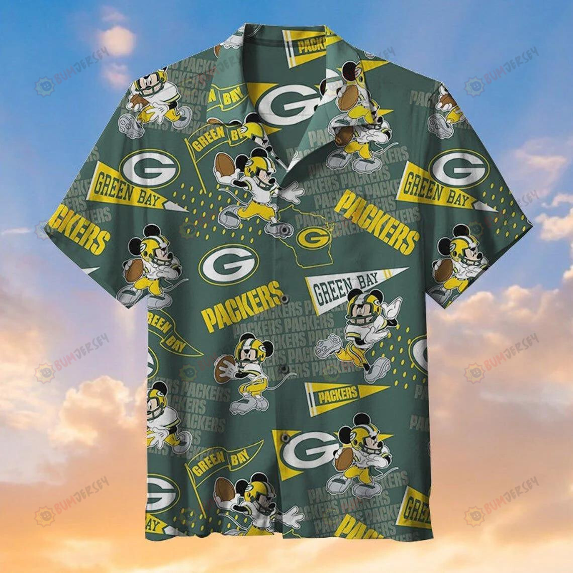 Green Bay Packers Mickey Hawaiian Shirt Beach Short Sleeve