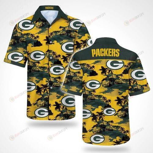Green Bay Packers Tommy Bahama Curved Hawaiian Shirt