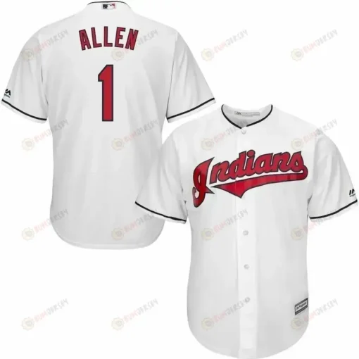 Greg Allen Cleveland Indians Home Official Cool Base Player Jersey - White
